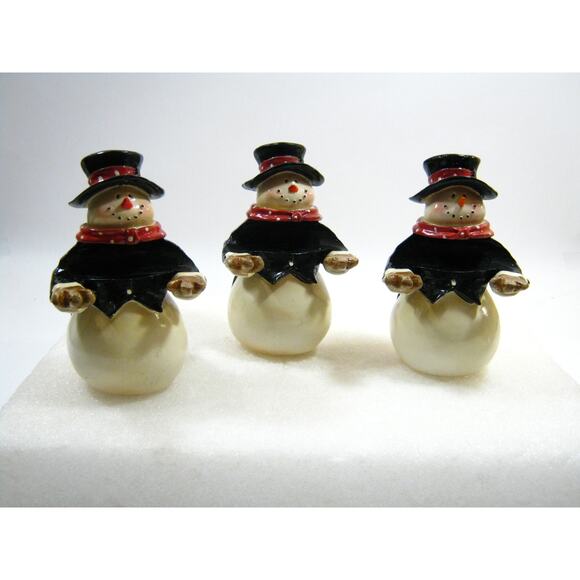 Vintage Christmas Holiday Decor Snowman set Signed 2004 P.I.L Finely Detailed - Picture 9 of 10
